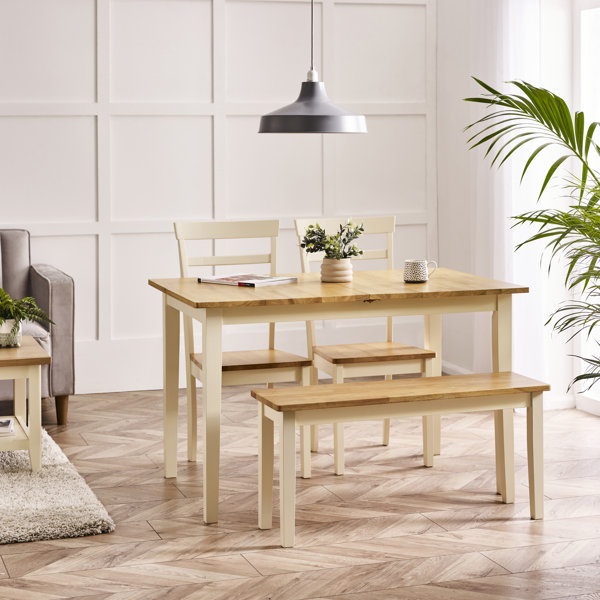 East Urban Home Alissah Solid Wood Farmhouse Extendable Dining Table ...
